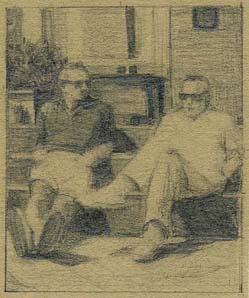 two seated men with sunglasses